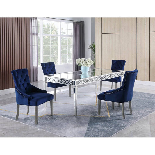 Velvet Side Chair (Set Of 2) Bestmasterfurniture Upholstery Color: Blue