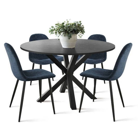 4 Person Round Dining Table Set Chair