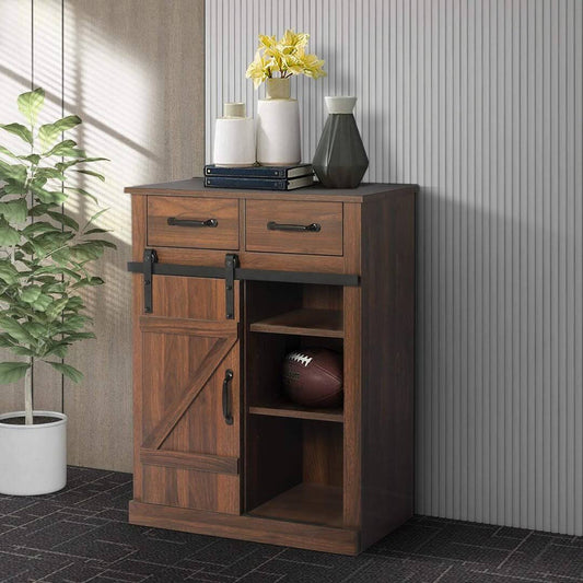 Wall Storage Cabinet With Sliding Barn Door Accent Kitchen Sideboard Coffee Bar