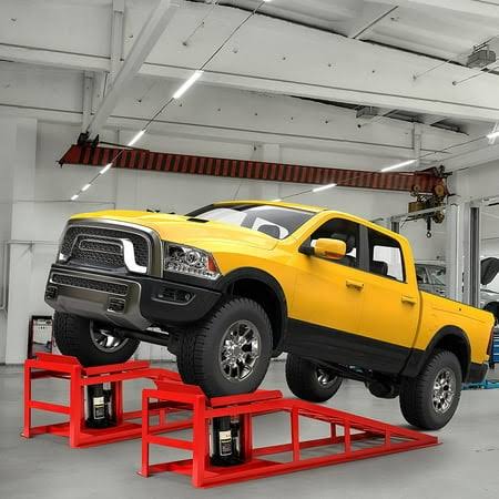 2-Pack Hydraulic Car Ramps Heavy-Duty Vehicle Ramps With 5t / 10000lbs Load Capacity, Portable Design For Effortless Oil Changes And Car Lifts