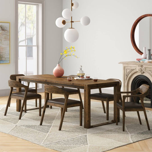 7 Piece Drop Leaf Solid Wood Dining Set