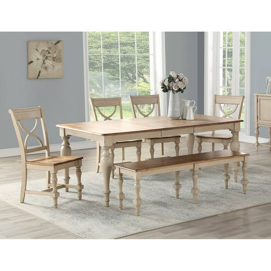 6 Piece Extendable Solid Wood Dining Set