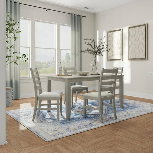 5pc Rectangle Dining Set: Table & 4 Side Chairs