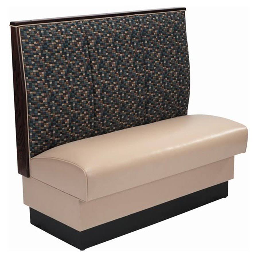 3 Channel Back Upholstered Corner Booth 3/4 Circle