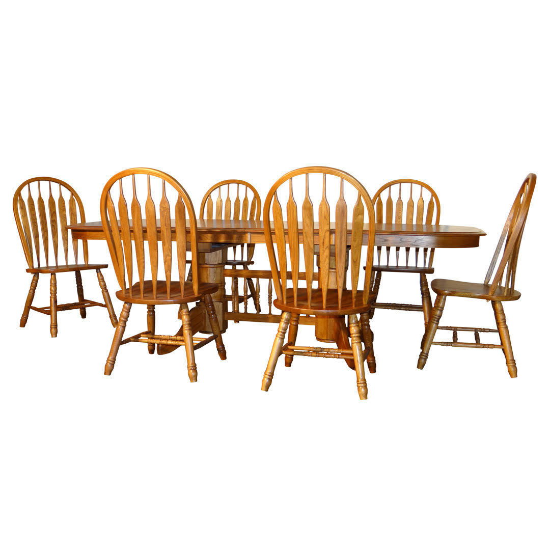 6 - Person Solid Oak Dining Set Lees Heritage Furniture