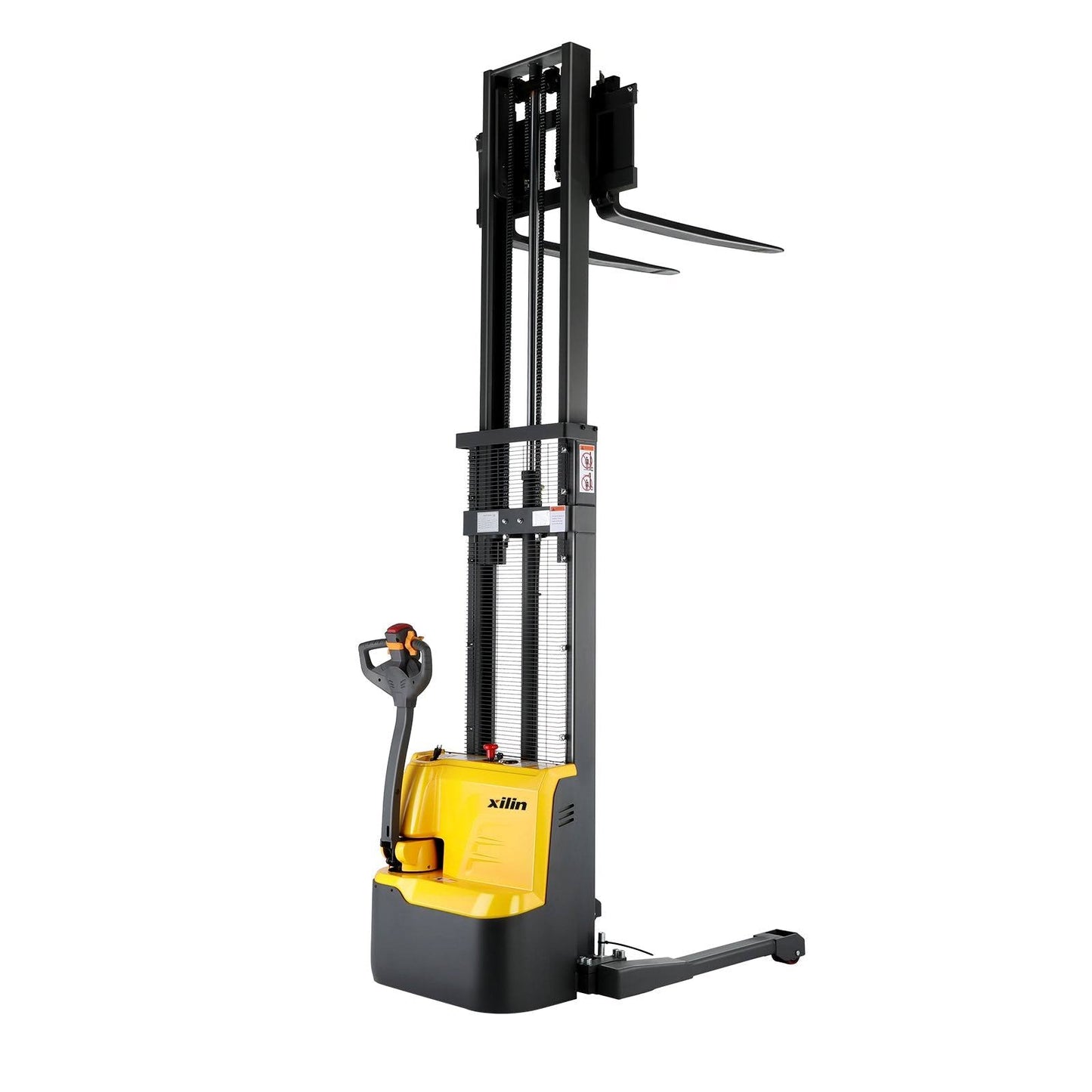 Turning Compact Design Radius Fully Electric Straddle Pallet Walkie Stacker With Adj Forks