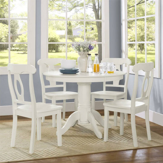 5 Piece Rubberwood Solid Wood Dining Set