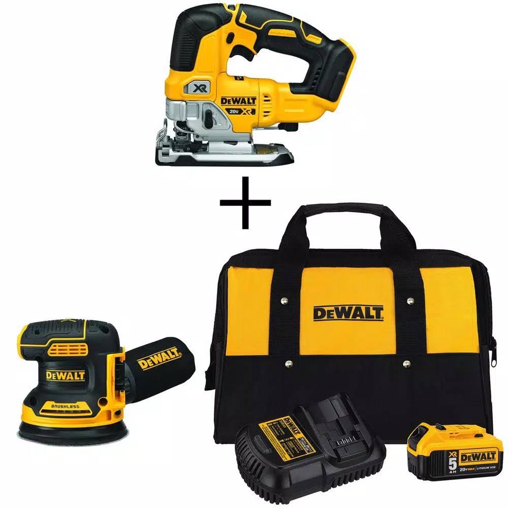 20-Volt Max Li-Ion Cordless Brushless Jigsaw Battery 5 Ah, Charger And Bag