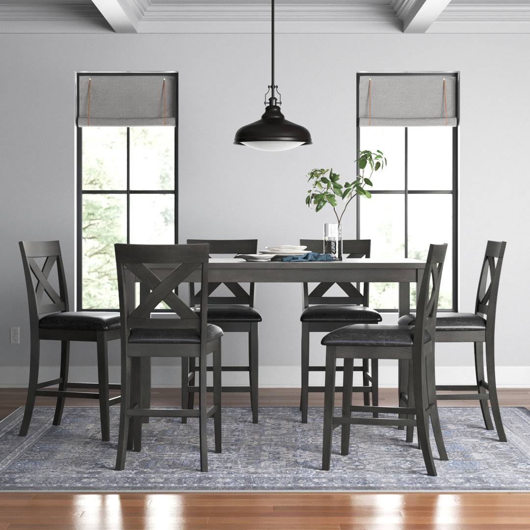 7 Piece Counter Height Solid Wood Dining Set