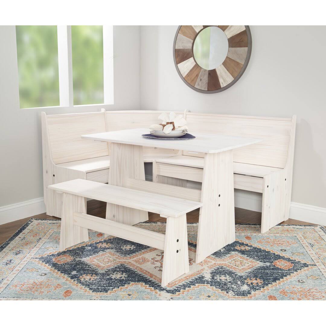 Talon Pine Wood Corner Dining Nook Set