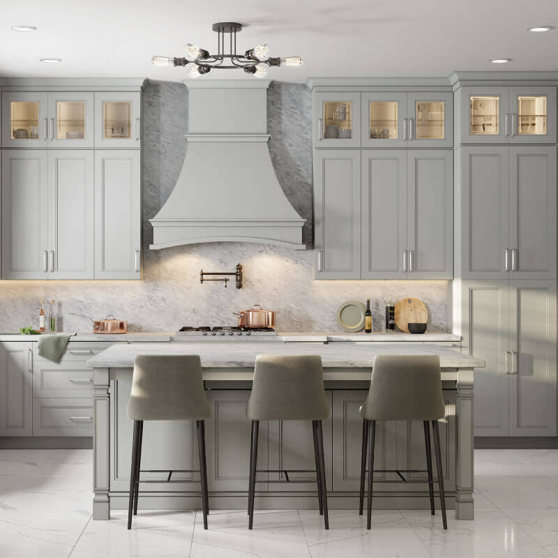 Shaker Sterling Grey 10x10 Kitchen Cabinets