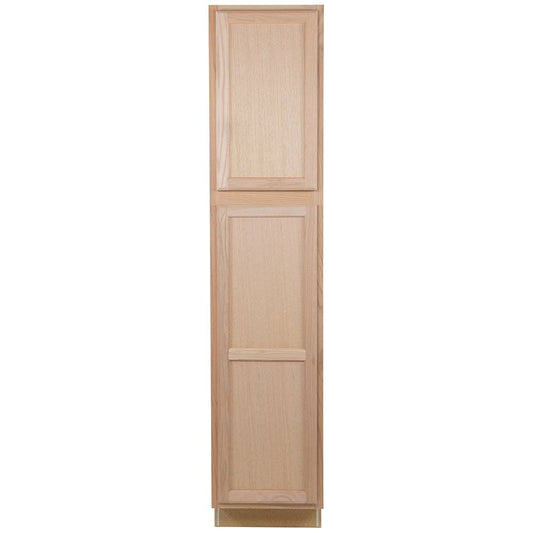 Source 18-In W X 84-In H X 23.75-In D Natural Unfinished Oak Door Pantry Fully Assembled Stock Cabinet 33a U18r