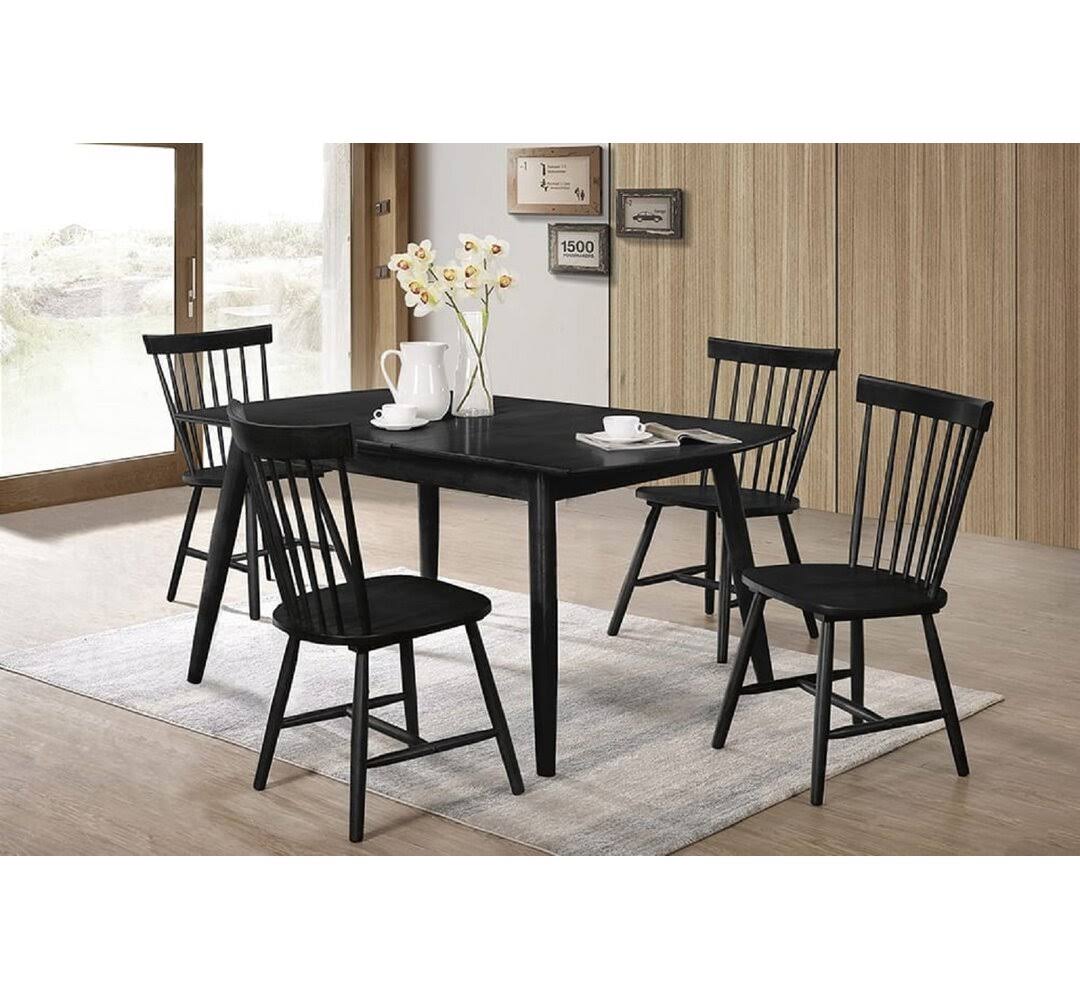 Solid Wood Windsor Back Side Chair Gracie Oaks Color: Black