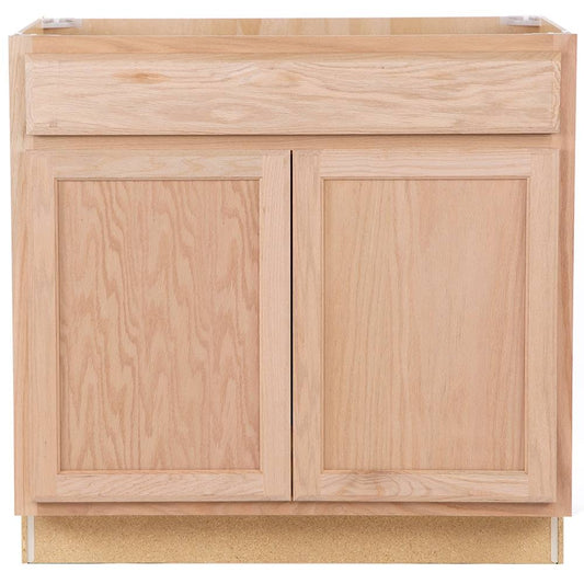 Source 35-In H X 23.75-In D Natural Unfinished Oak Door Base Fully Assembled Stock Cabinet 33a