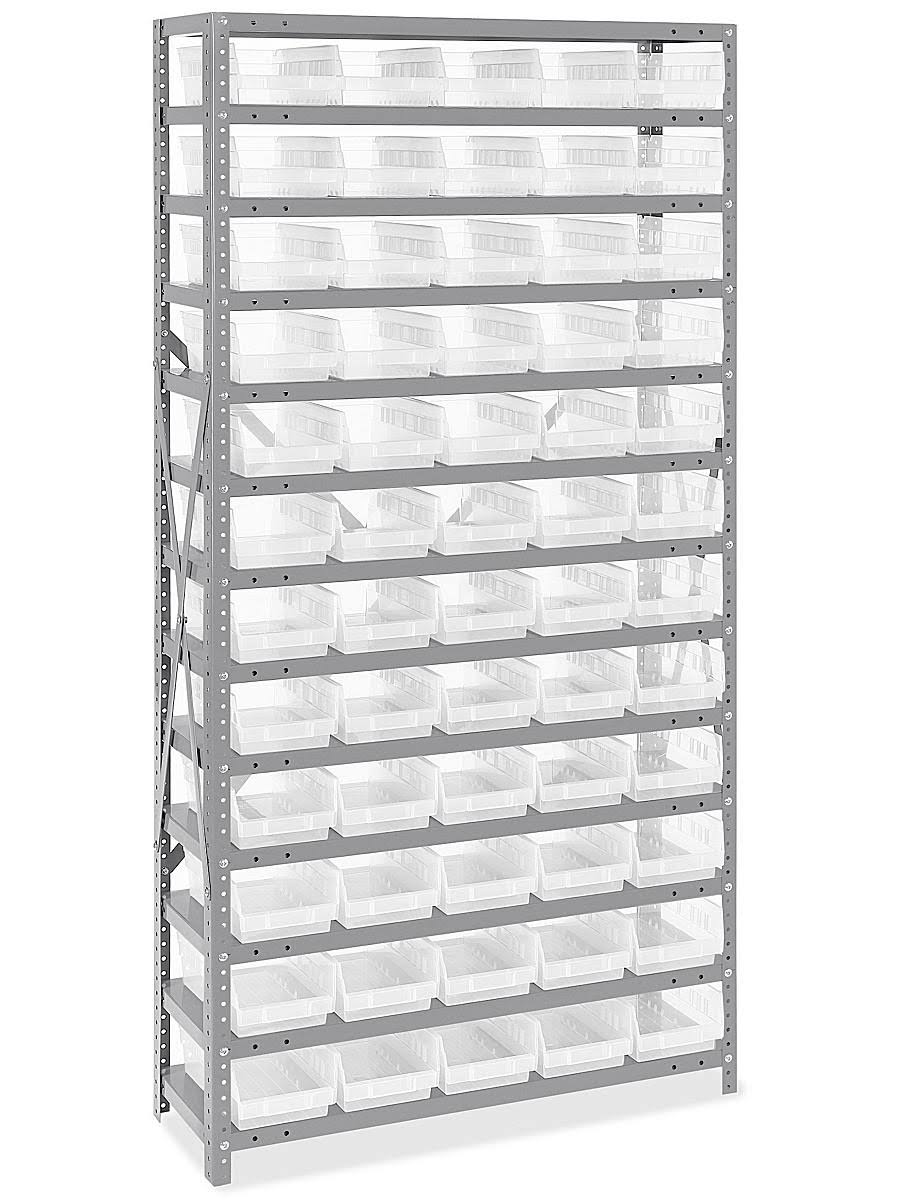 Shelf Bin Organizer 36 X 12 X 75 With 7 X 12 X 4 Clear Bins