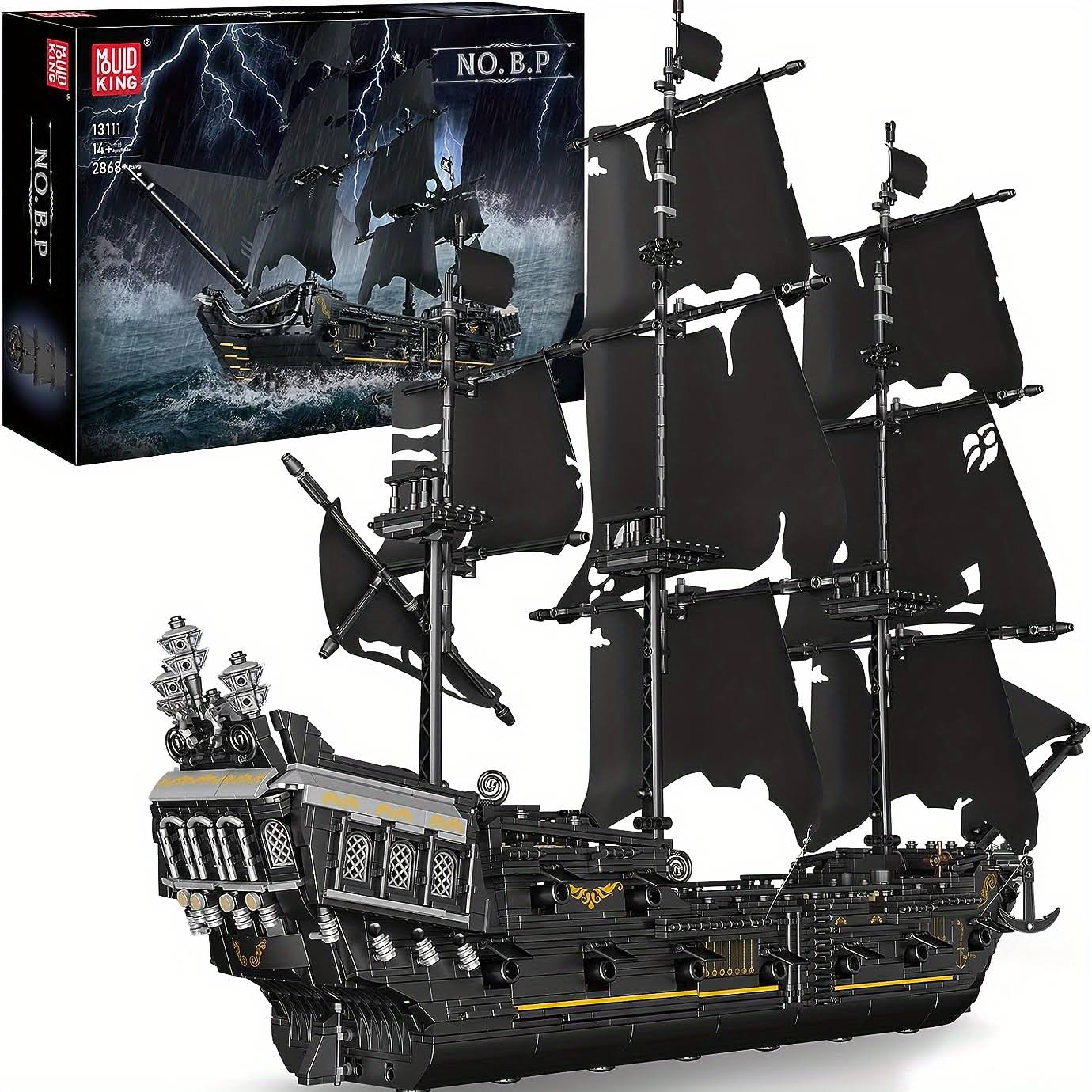 2868pcs Pirates Ship Building Blocks For Adults, Black Ship Model Educational Toys, Learning Toys, Interactive Toys, Diy Toys, Christmas Gifts,