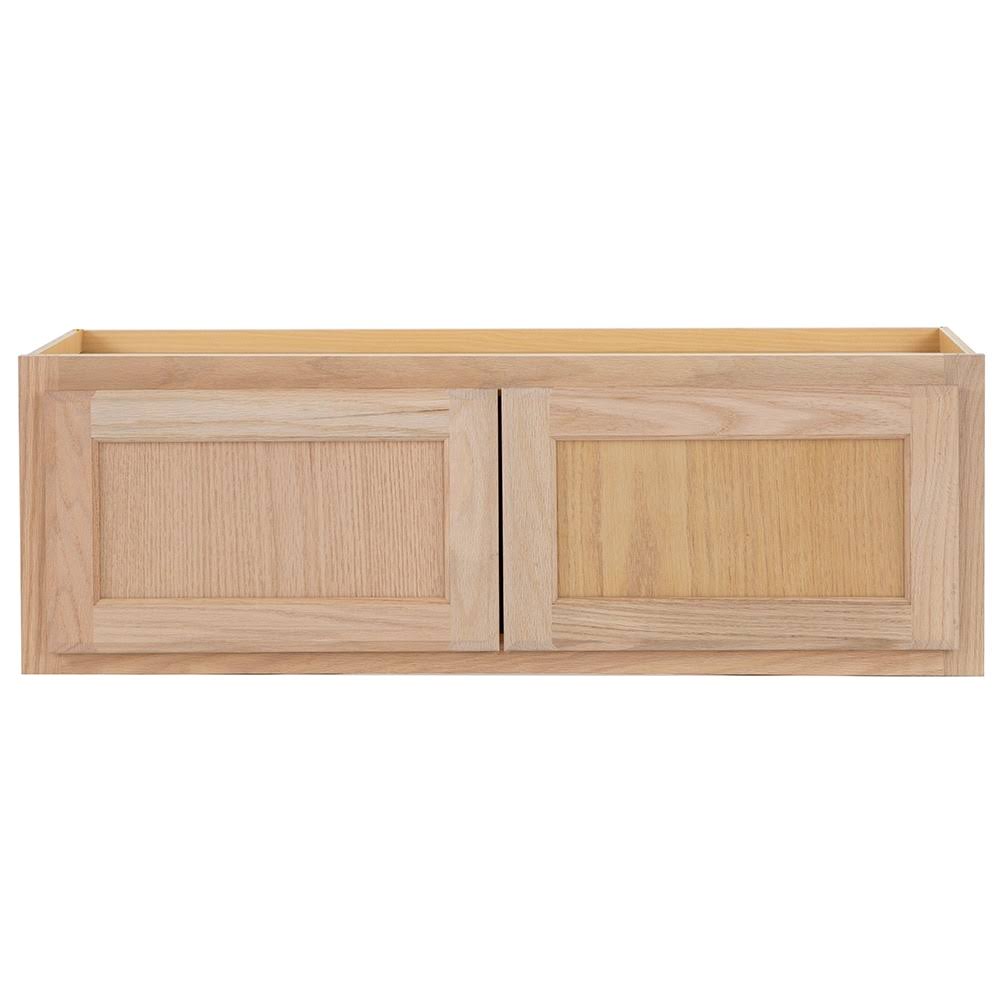 Source 36-In W X 12-In H X 12-In D Natural Unfinished Oak Door Wall Fully Assembled Stock Cabinet 33a W3612b