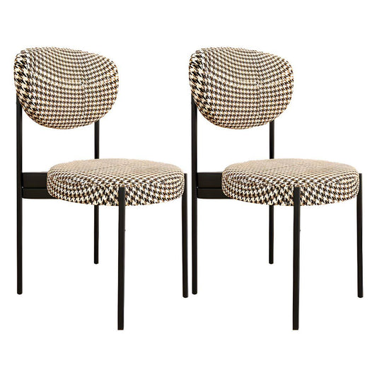 Style Upholstered Side Chair Open Back Dining Side Chair - 2 Piece Set Black-Yellow Black