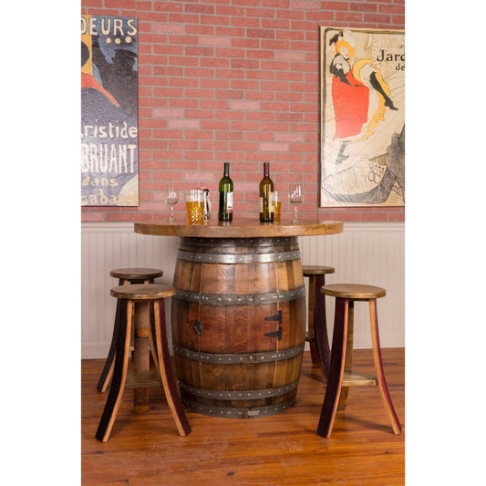 4-Person Barrel Bar Set With Storage