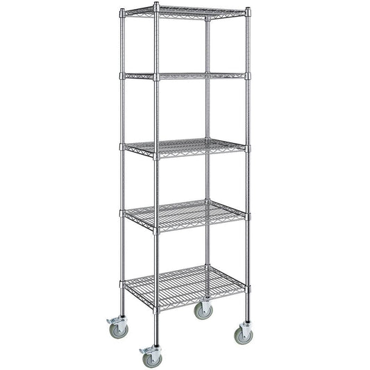 18 X 24 Nsf Chrome 5-Shelf Kit With 72 Posts And Casters