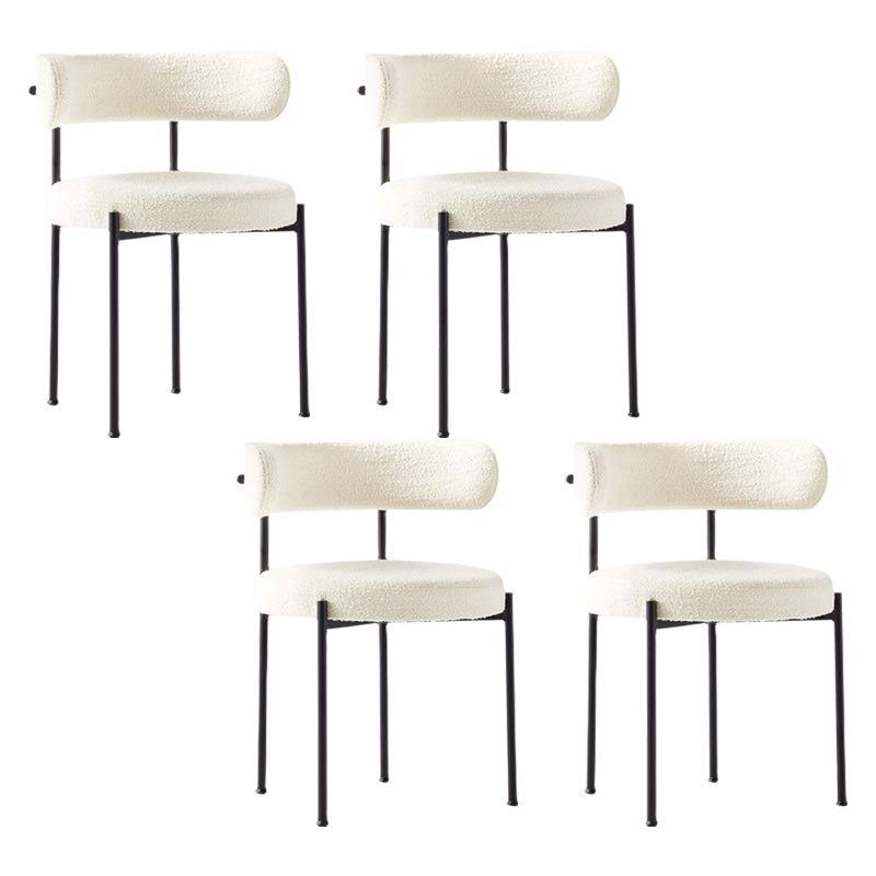 Style Upholstered Side Chair Open Back Dining Chair For Dining Room - 4 Piece Set Black White