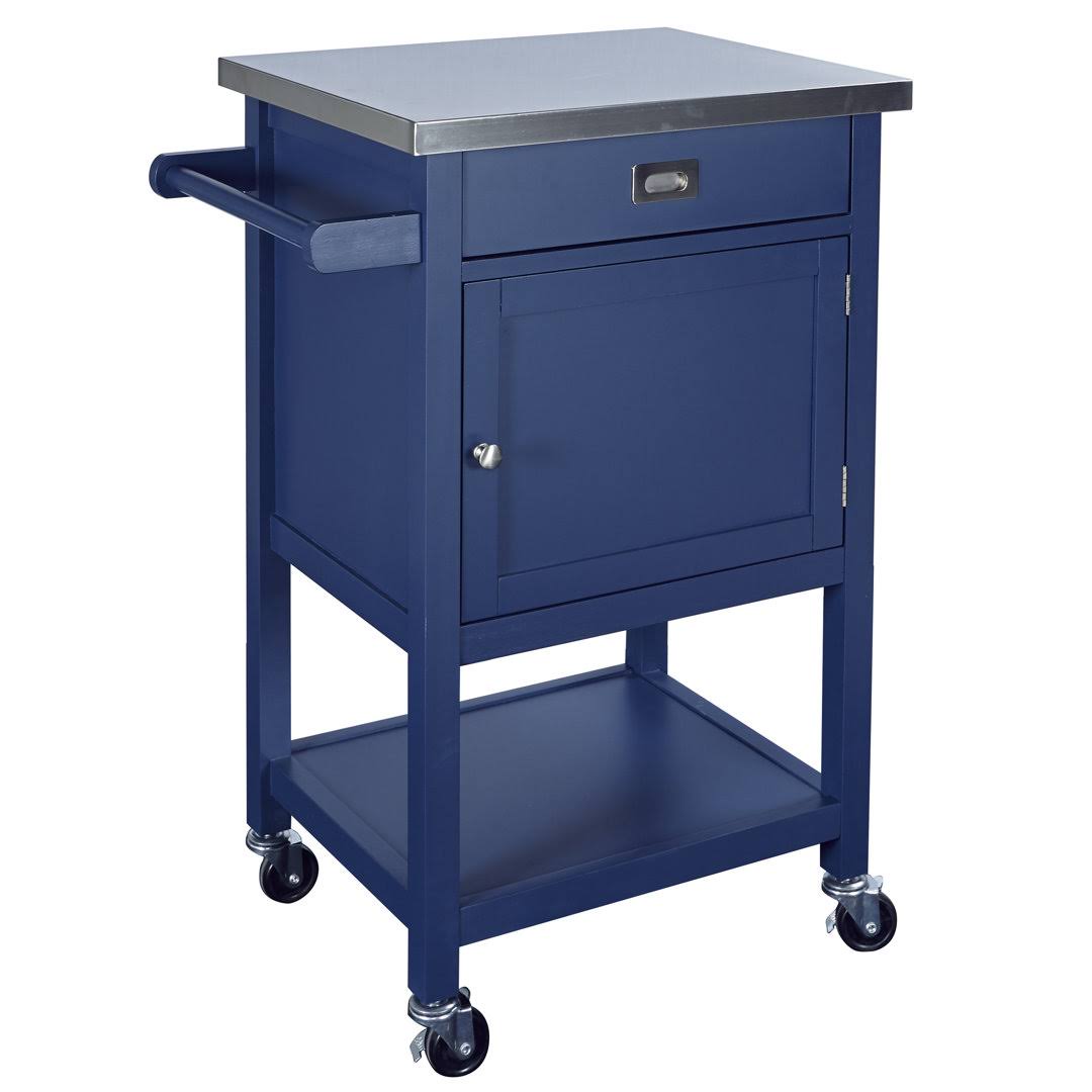 26 Wide Rolling Kitchen Cart With Stainless Steel Top  Base Finish