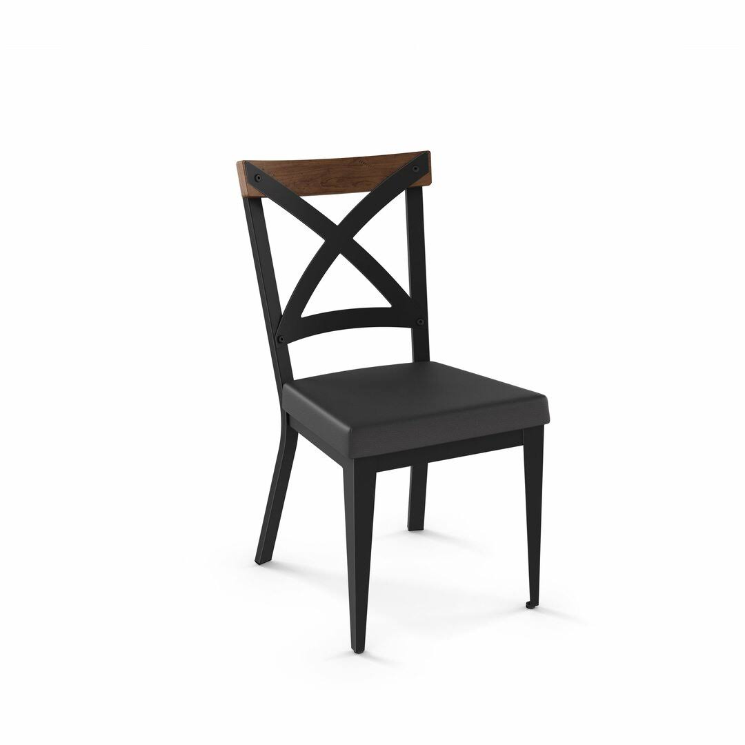 Upholstered Metal Cross Back Side Chair Union Rustic