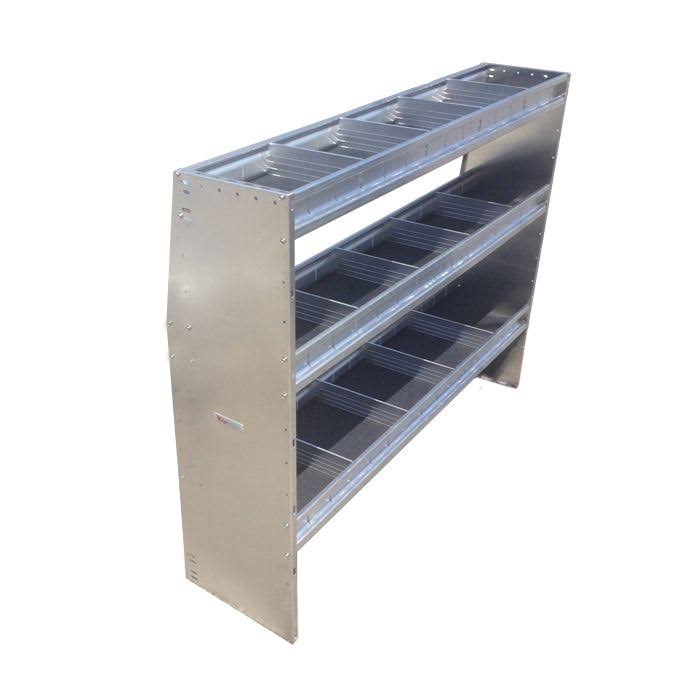 48 Height Aluminum Angled Shelving Unit For Low Roof Cargo Vans