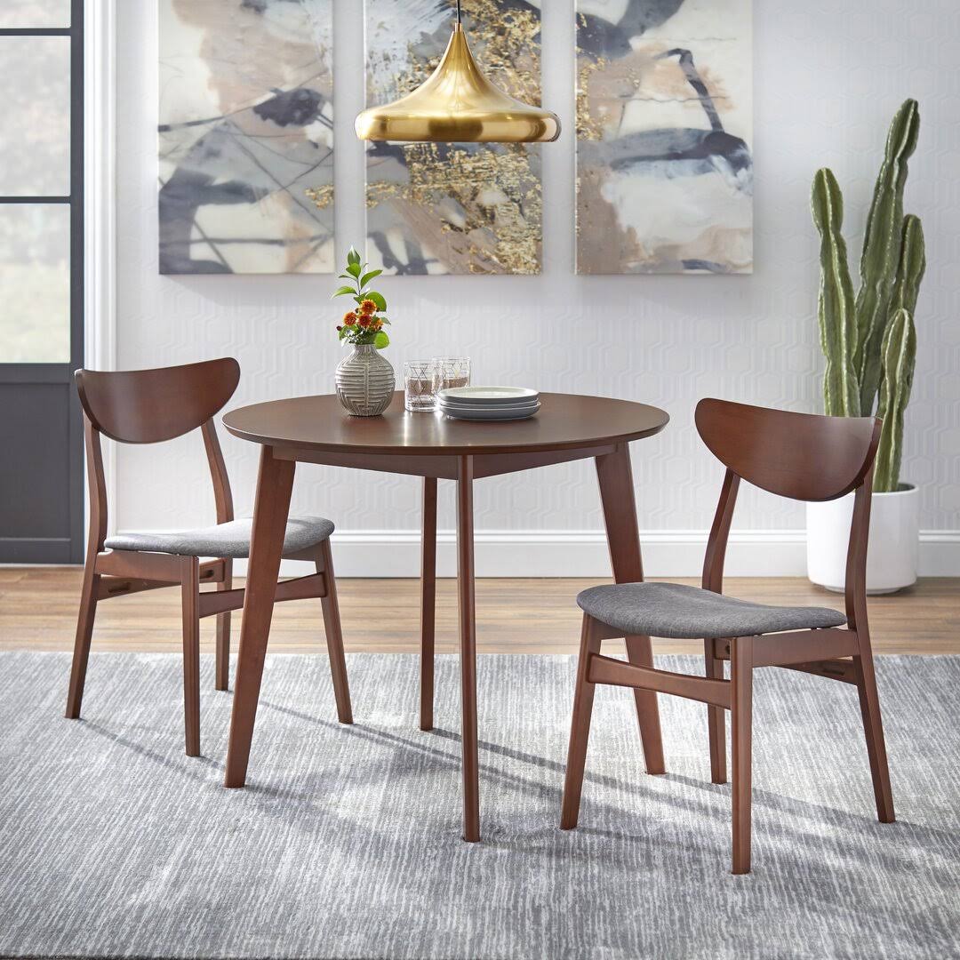 3 Piece Solid Wood Dining Set Union Rustic