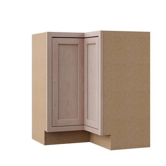 Unfinished Beech Recessed Panel Assembled Lazy Susan Corner Base Kitchen Cabinet (28.5 In X 34.5 In X 16.5 In)