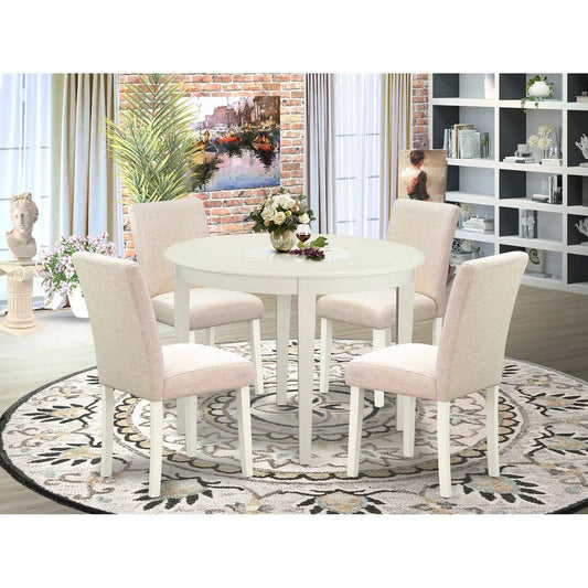 5 Piece Solid Wood Rubberwood Dining Set