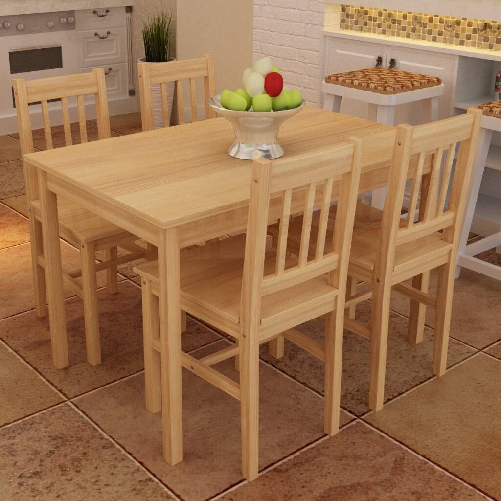 4 Person Solid Wood Dining Set