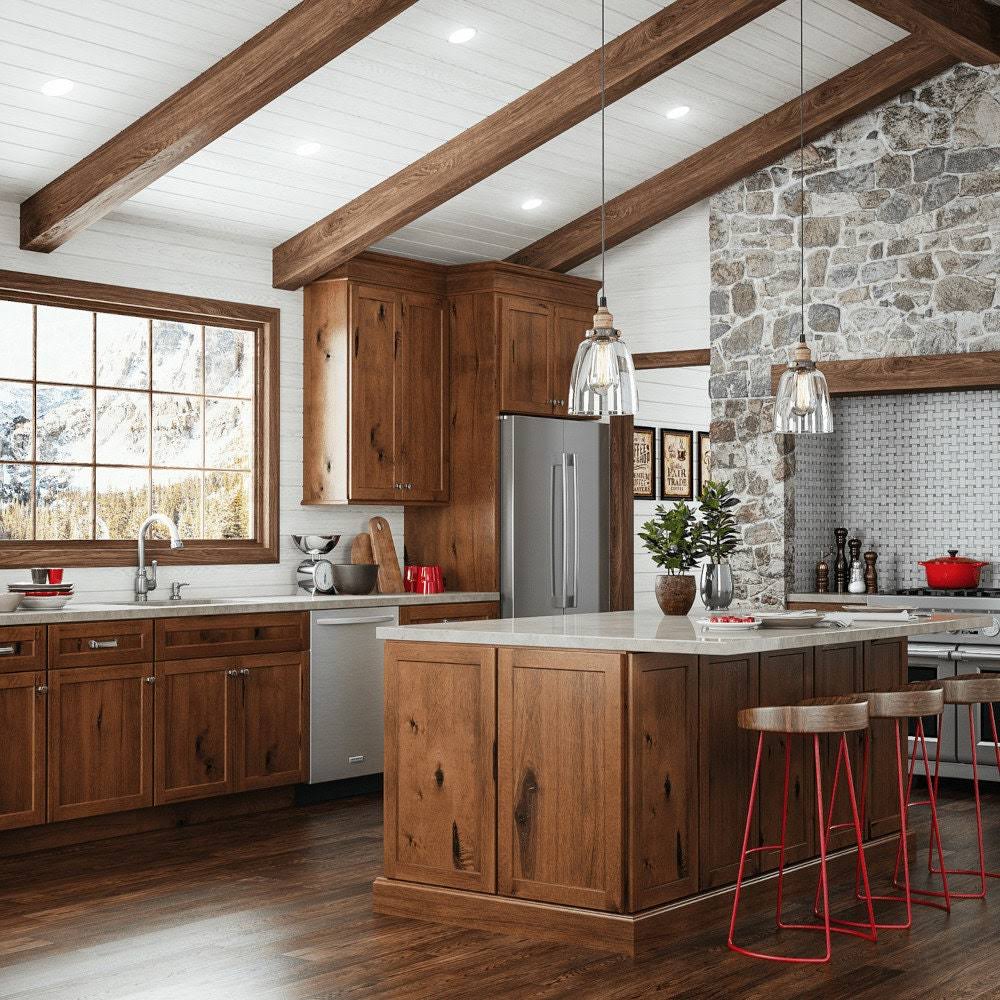 Shaker Kitchen Cabinets, Modern Farmhouse Country Mountain Style Kitchens, Solid Knotty Maple Wood Cabinets, Free Quote