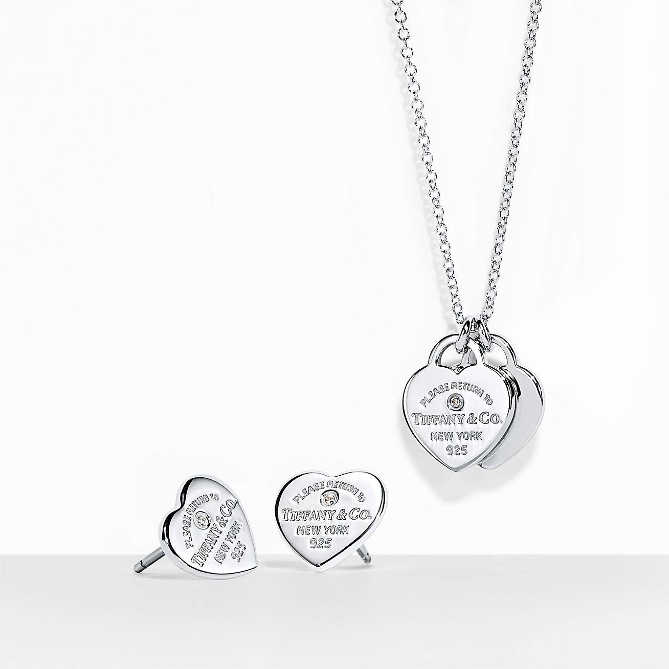 To Tiffany Heart Pendant And Earrings Set