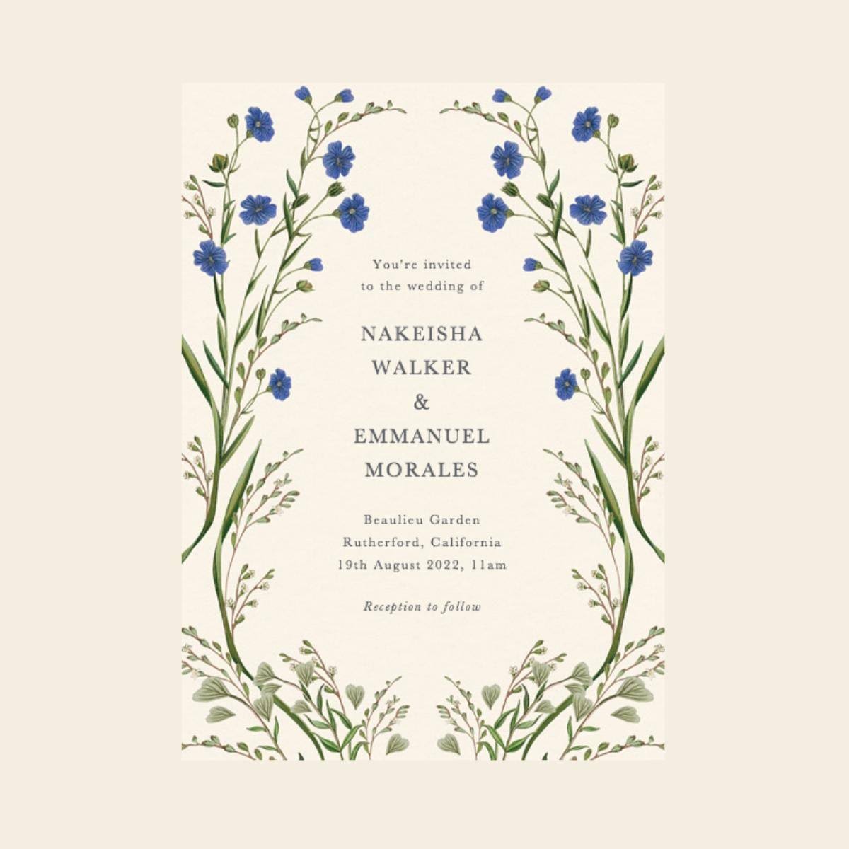 Wedding Invitation Cornflower