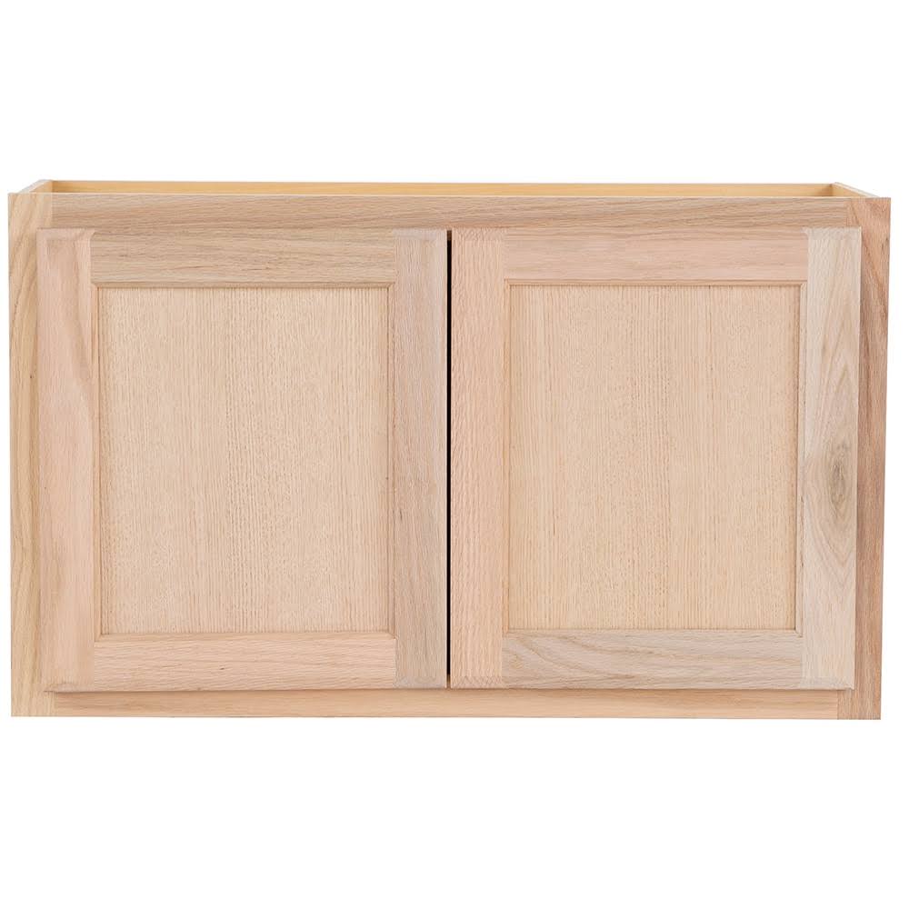 Source 30-In W X 18-In H X 12.75-In D Natural Unfinished Oak Door Wall Fully Assembled Stock Cabinet