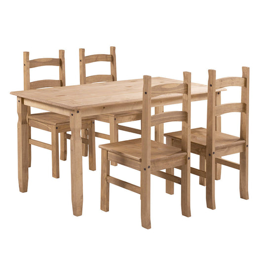 5 Piece Pine Solid Wood Dining Set