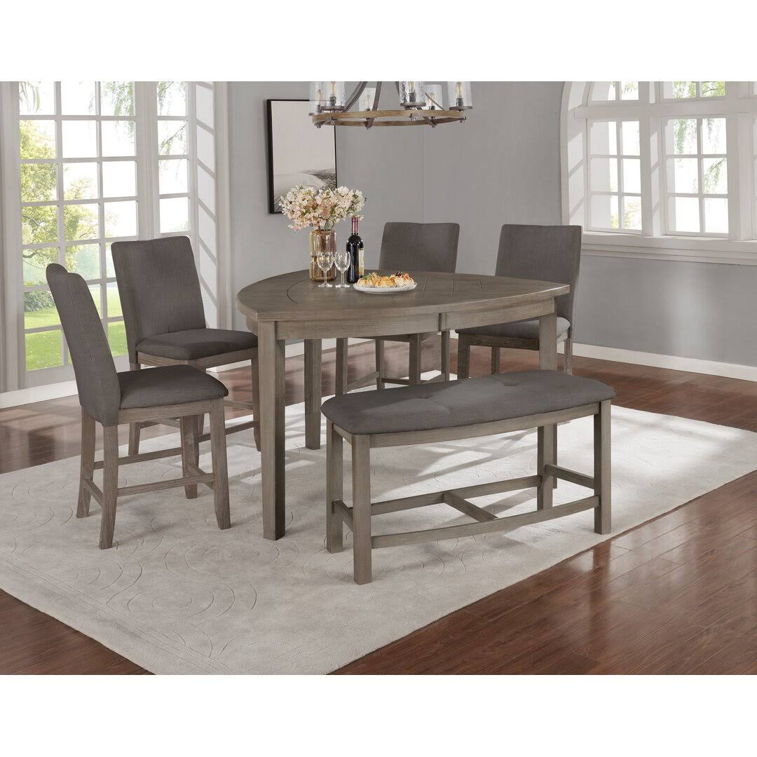 6 Piece Counter Height Dining Set Gracie Oaks Table Top