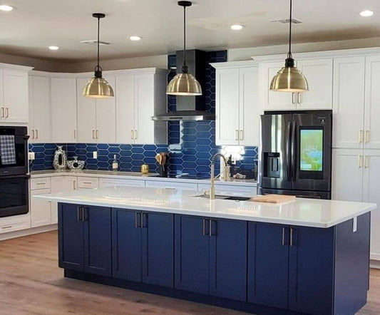 Shaker Blue Rta Kitchen Cabinets By Great Buy Cabinets