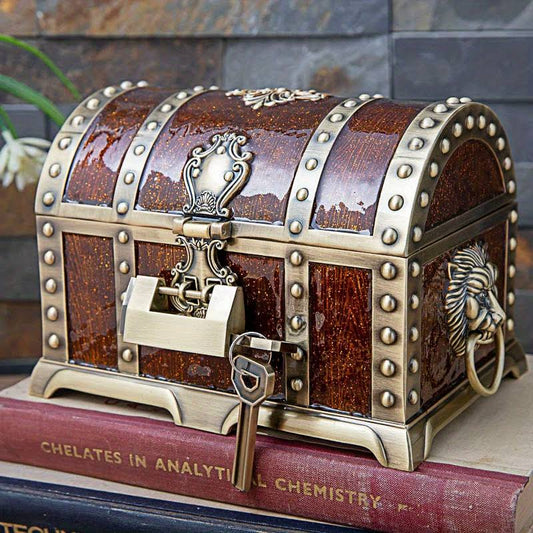 1pc Metal Creative Multi-Layer Treasure Chest With Lock, Retro Jewelry Box, Jewelry Storage Box, High-End Wedding Gift Box G376,Temu