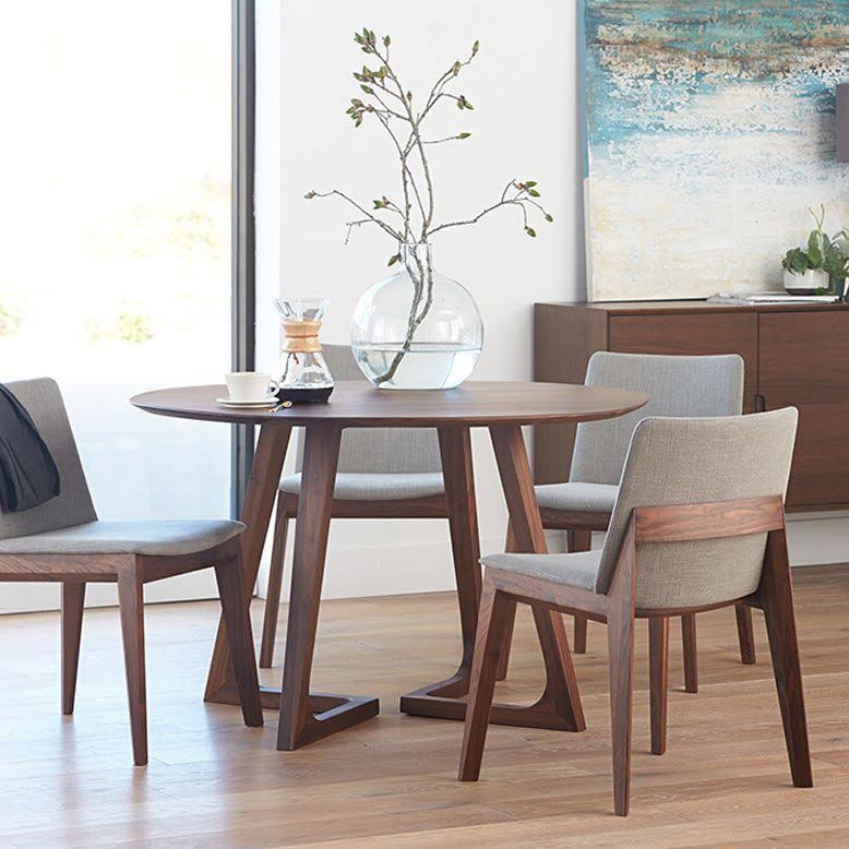 Solid Wood Dining Room Collection Double Pedestal Dining Table In Walnut - 23.6l X 23.6w X 29.5h Without Chairs