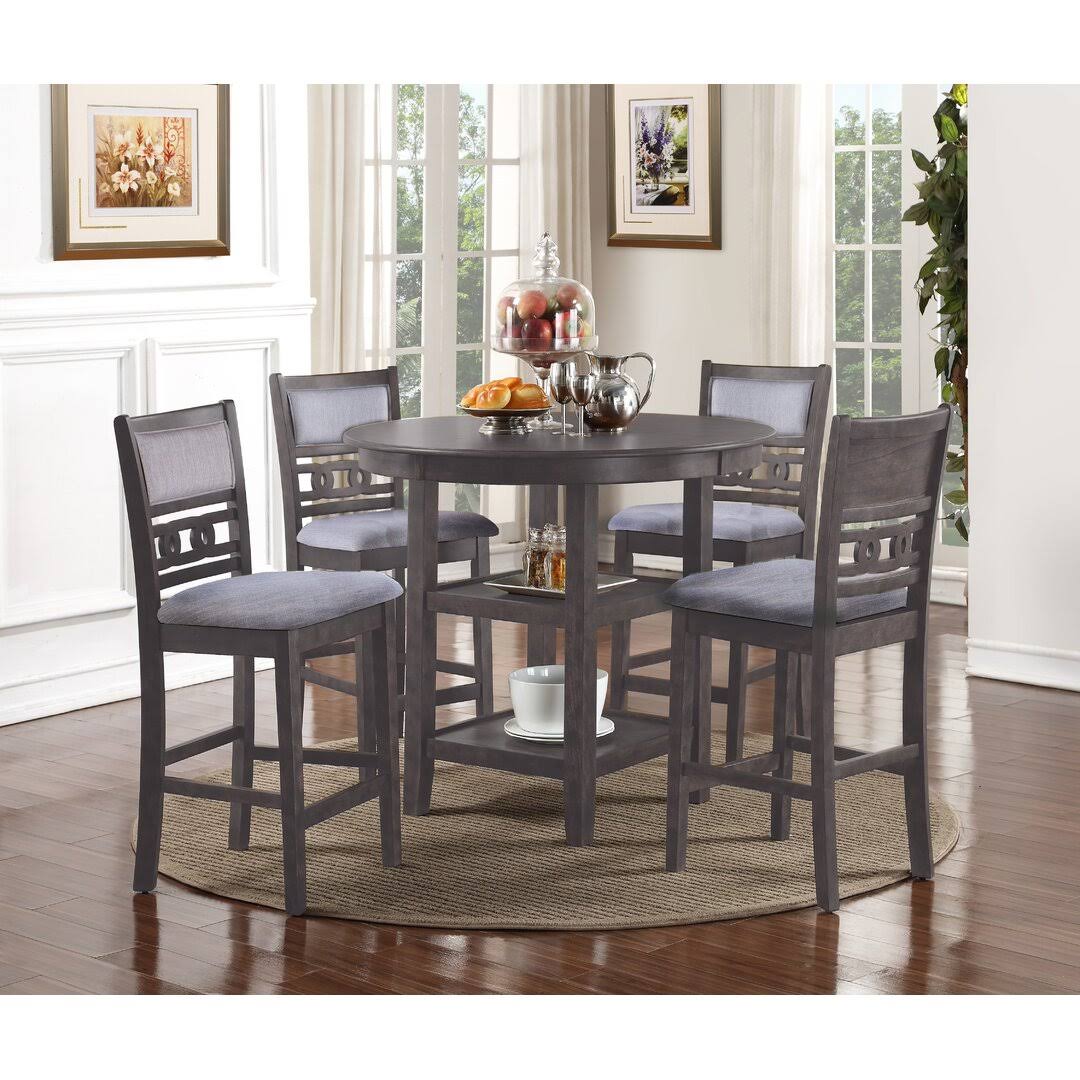 4 Person Round Solid Wood Dining Set