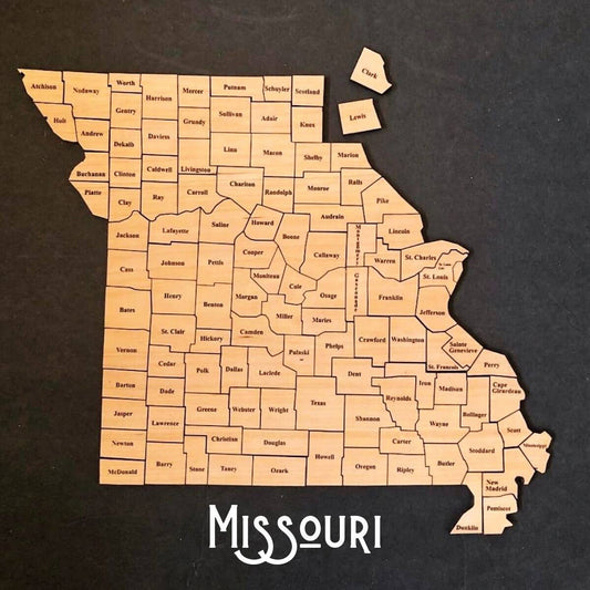 State Puzzle, Laser Cut Wooden State Map Jigsaw Puzzles, County Jigsaw Puzzles, State Of Missouri Wood Puzzle Gift