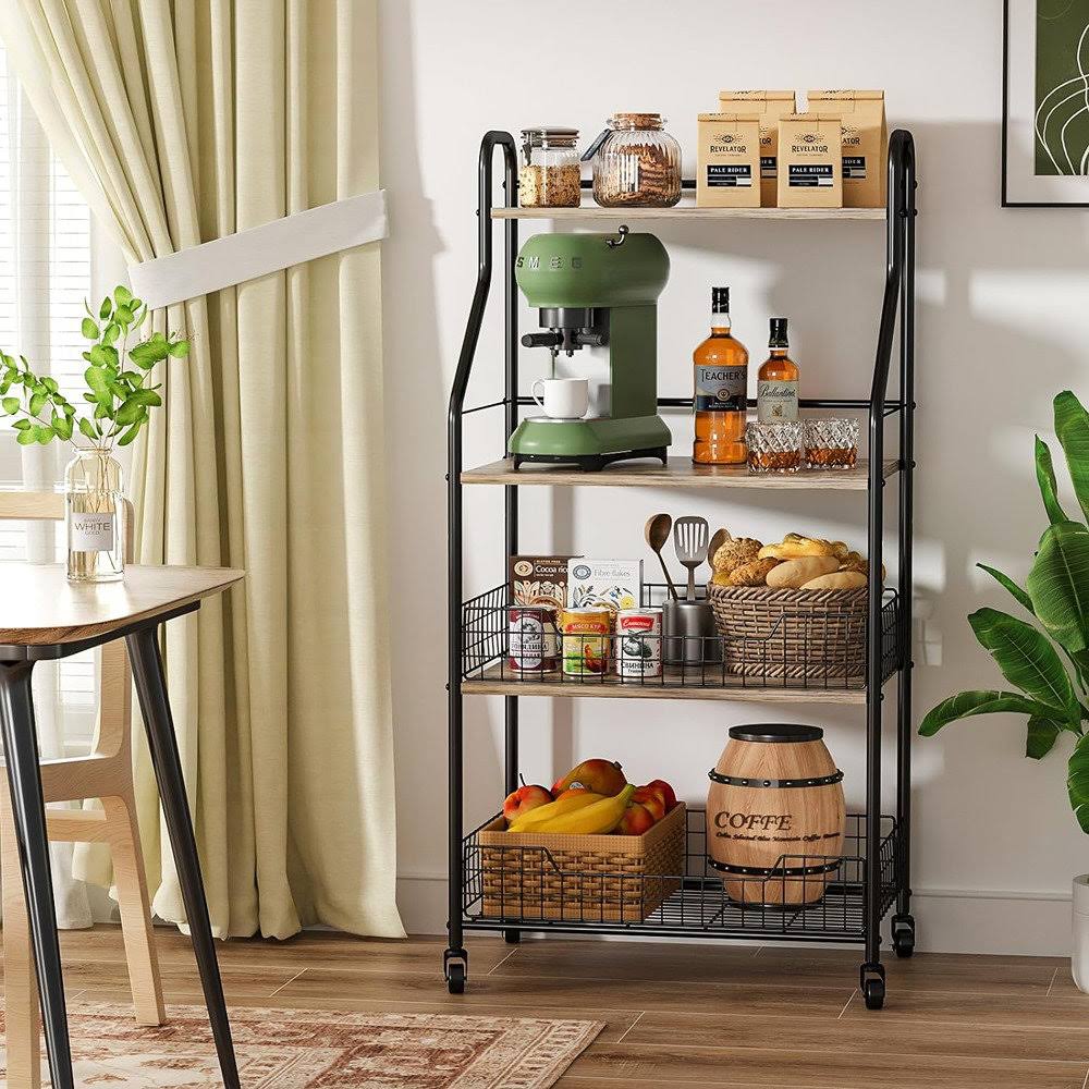 24 Metal Standard Bakers Rack With Microwave Compatibility Better Homes & Gardens