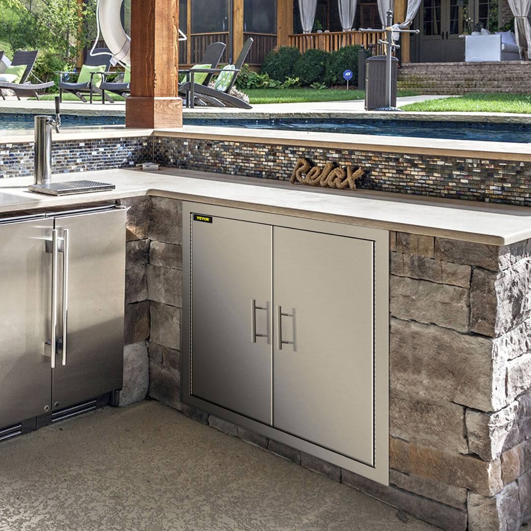 31 X 31 Bbq Access Island Double Door Outdoor Kitchen Stainless Steel Cabinet Vevor