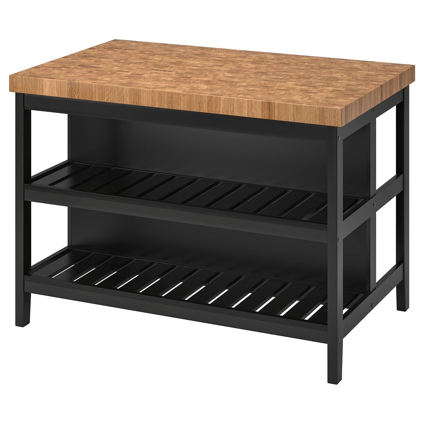 Vadholma Kitchen Island Black/Oak