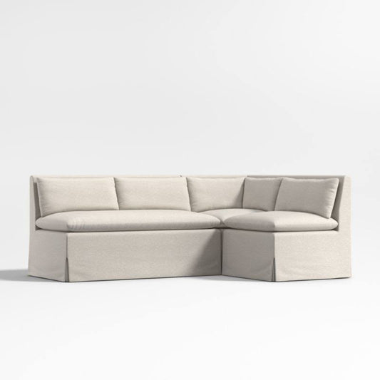 Single L-Shaped Loveseat Dining Banquette With Performance Fabric | Crate & Barrel