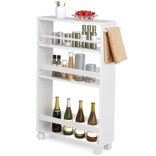 4-Tier Slim Storage Kitchen Cart With Adjustable