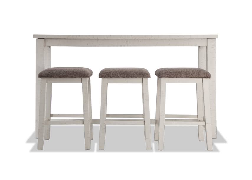 4 Piece Work/Bar Set In White Rustic Bar Sets Acacia Veneers By Bobs Discount Furniture