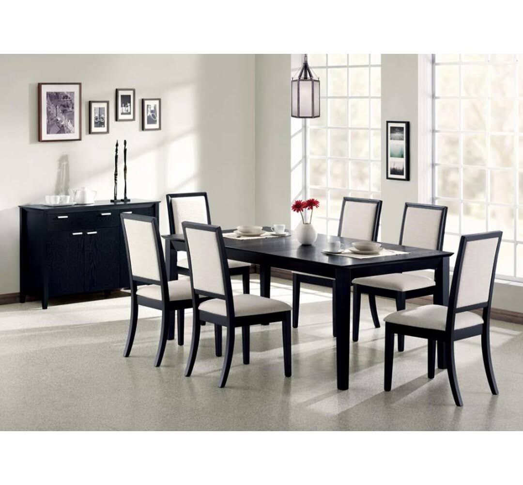 Upholstered Dining Side Chairs Black And Cream